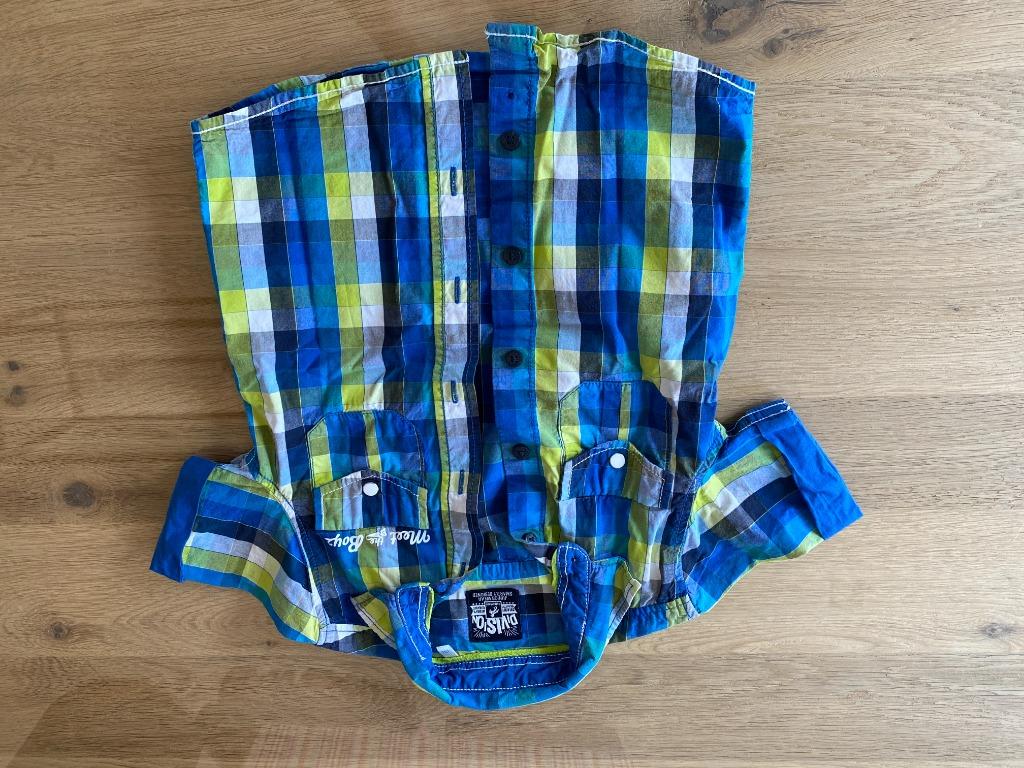 c&a blauw geel gestreept hemd met korte mouwen maat 104 - BD, Enfants & Bébés, Vêtements enfant | Taille 104, Garçon, C&A, Enlèvement ou Envoi