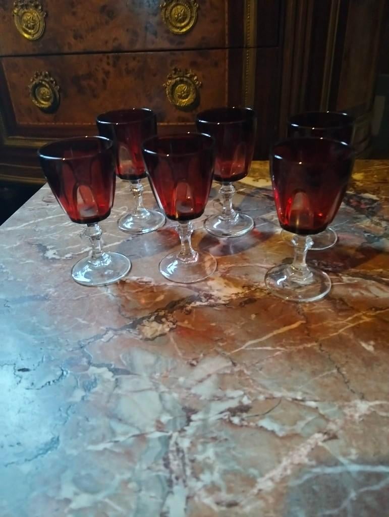 Cristal d'Arques Durand likeur glazen 6x, Antiquités & Art, Antiquités | Verre & Cristal, Enlèvement ou Envoi