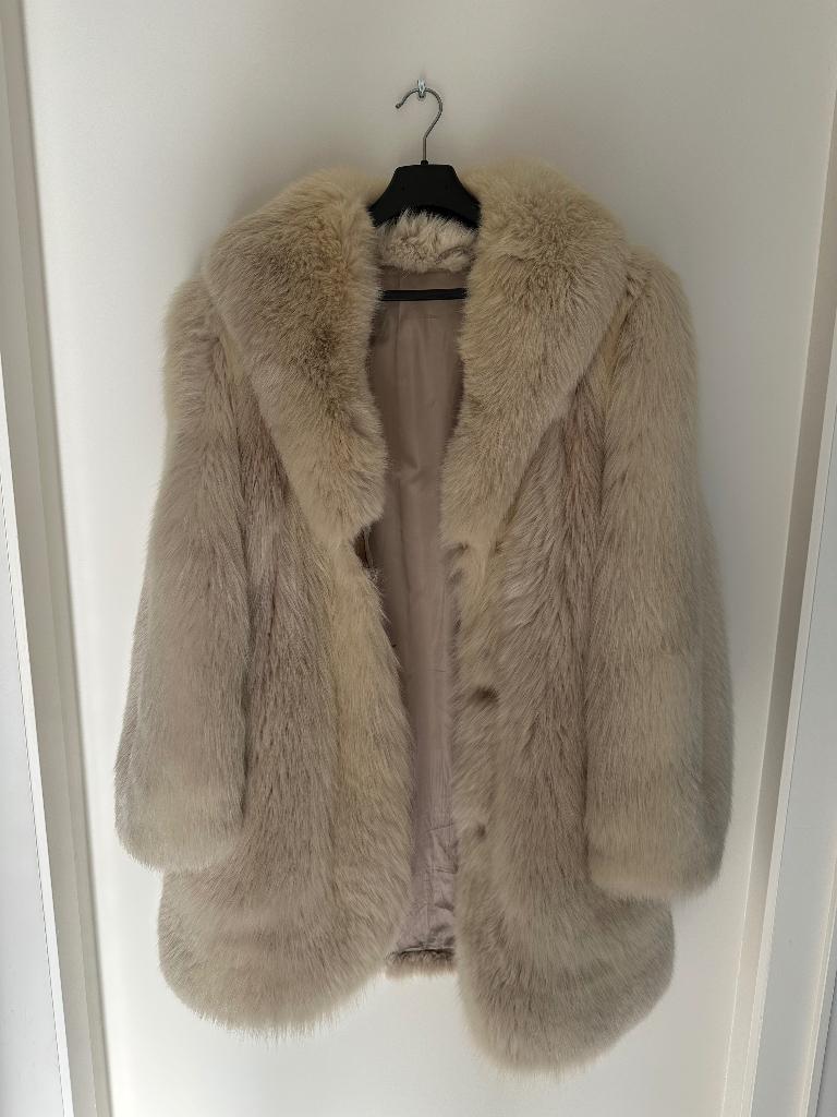Bontmantel - Echte Vos, Kleding | Dames, Jassen | Winter, Ophalen, Gedragen, Maat 38/40 (M), Beige