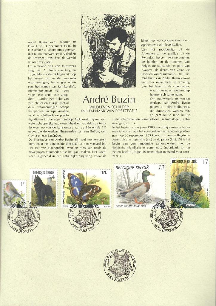 Belgie Andre Buzin gestempeld, Ophalen of Verzenden, Gestempeld, Gestempeld