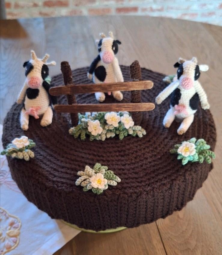 Koeienvlaai, handmade by me  #handmade #handmadebyme #haakwe, Hobby en Vrije tijd, Ophalen of Verzenden, Zo goed als nieuw, Haken