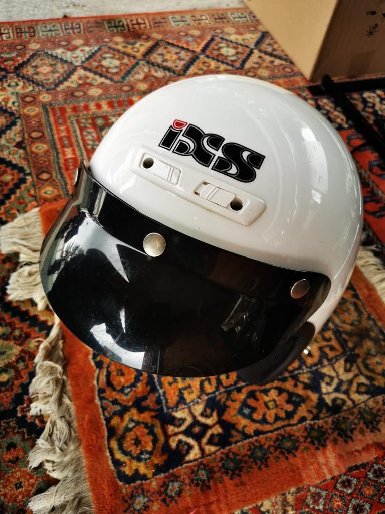IXS HX10 witte vintage pothelm in nieuwstaat weg.. te groot, Motoren, Overige merken, Heren, Nieuw zonder kaartje, XXL