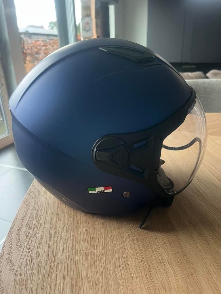 Vito helm Moda (maat M), matblauw, amper gedragen, Fietsen en Brommers, Brommerhelmen, Ophalen of Verzenden, Zo goed als nieuw