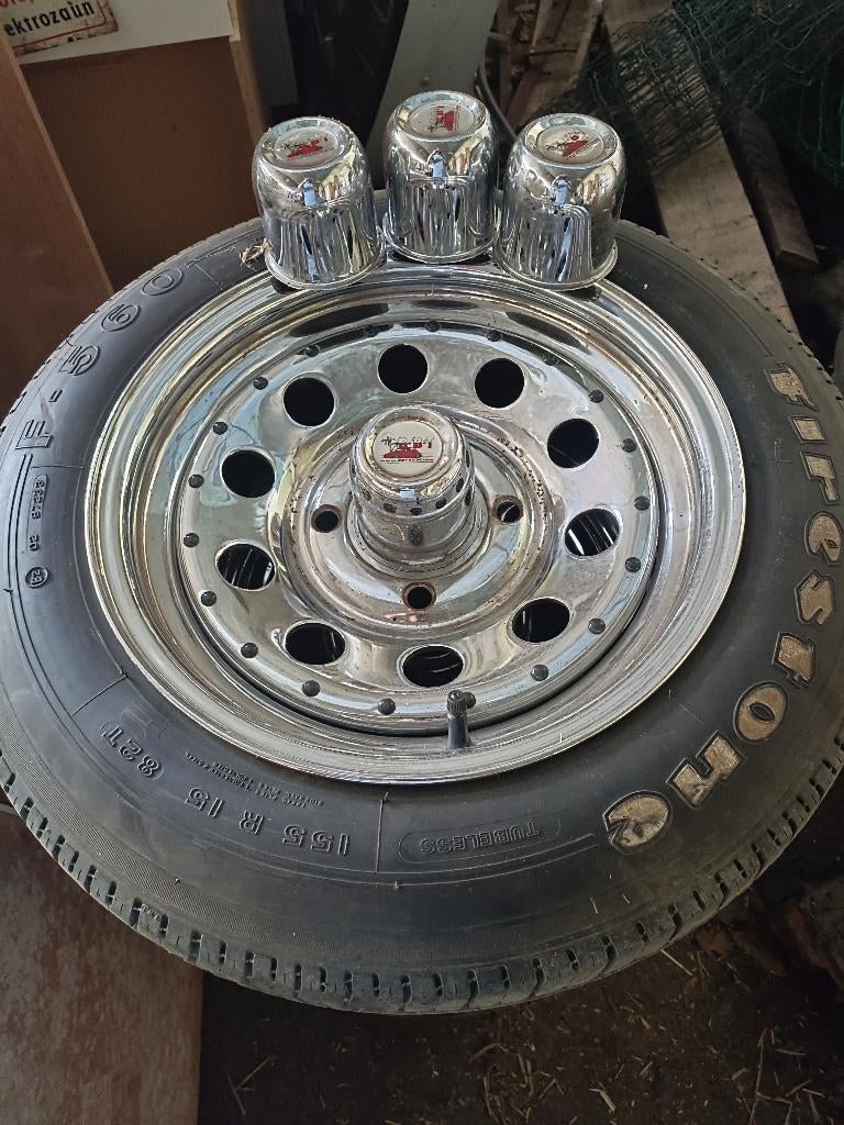 4 Jantes vw coccinelle 15 pouces 5 trous, 15 pouces, Pneus été, Enlèvement, Utilisé