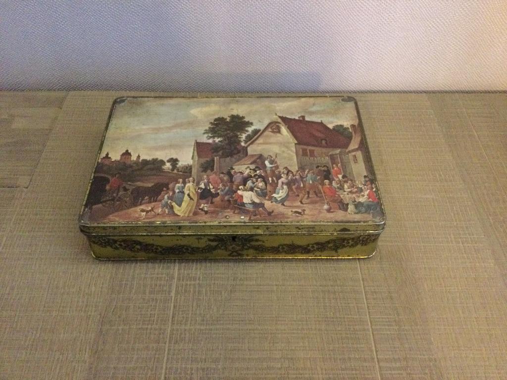 Oude blikken doos Jacques, Verzamelen, Blikken, Ophalen of Verzenden, Gebruikt, Overige, Overige merken