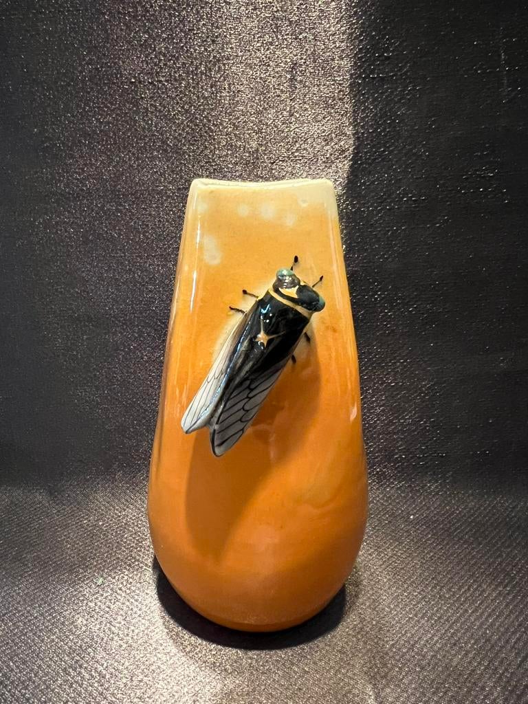 Vallauris soliflore vaasje cicade Poterie Missette Frankrijk, Ophalen of Verzenden