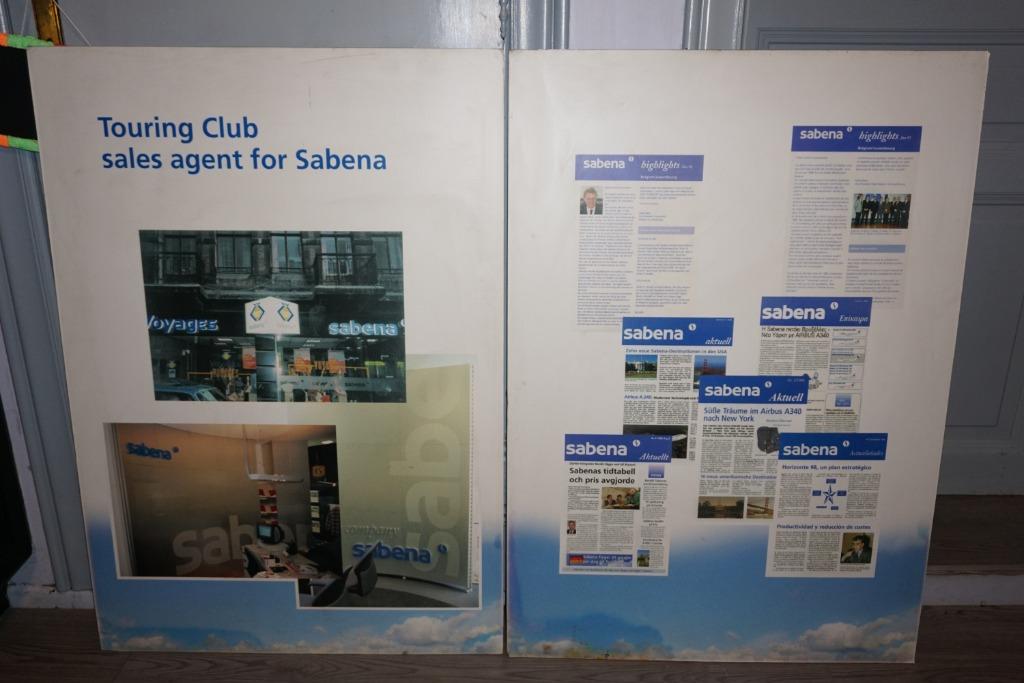sabena 2 grote pancartes van sabena touring club - 140 x 100, Verzamelen, Ophalen of Verzenden