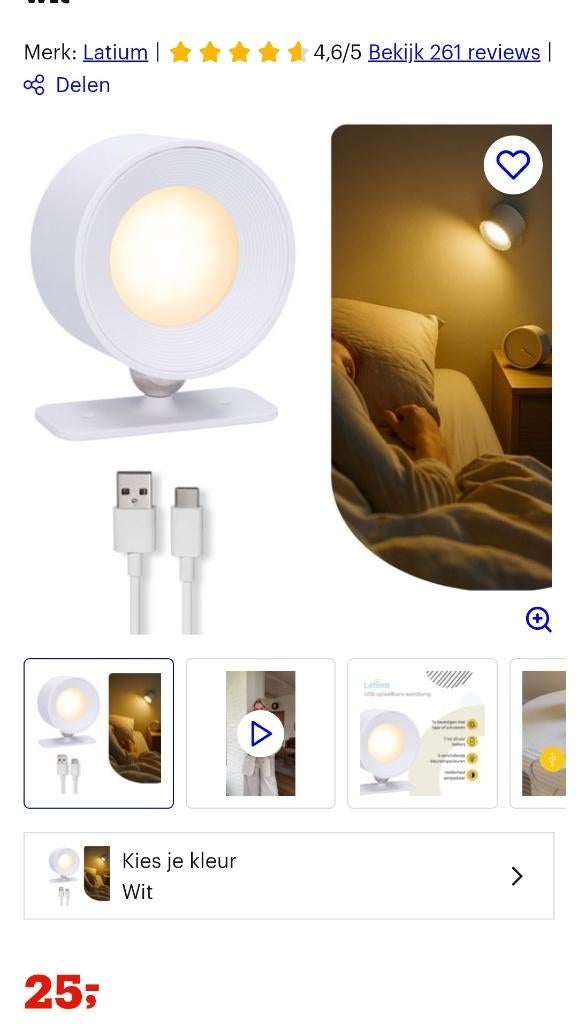 Oplaadbare nachtlampjes wit, set van 3, Ophalen, Zo goed als nieuw, Kunststof, Minder dan 50 cm