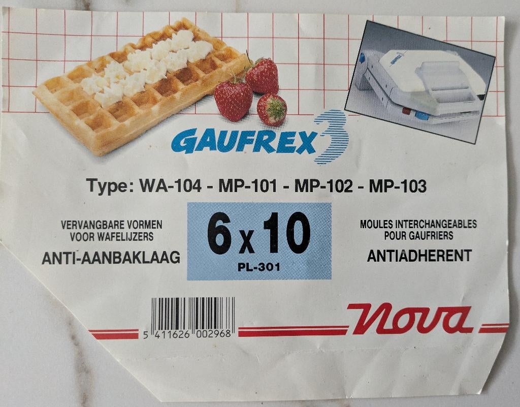 wafelijzerplaten voor Nova wafelijzer, Elektronische apparatuur, Wafelijzers, Ophalen, Uitneembare platen, Gebruikt