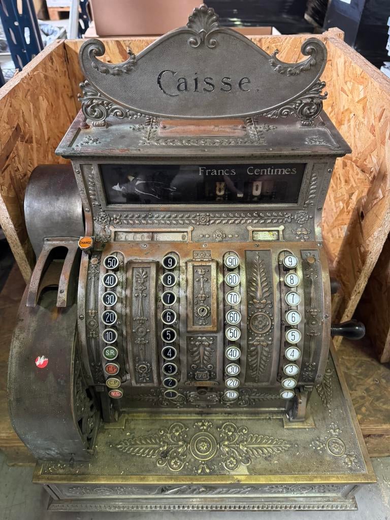 Oude vintage kassa brons 1900-1910, Antiek en Kunst, Ophalen