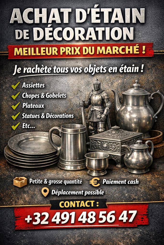 Étain, Antiquités & Art, Antiquités | Étain, Enlèvement