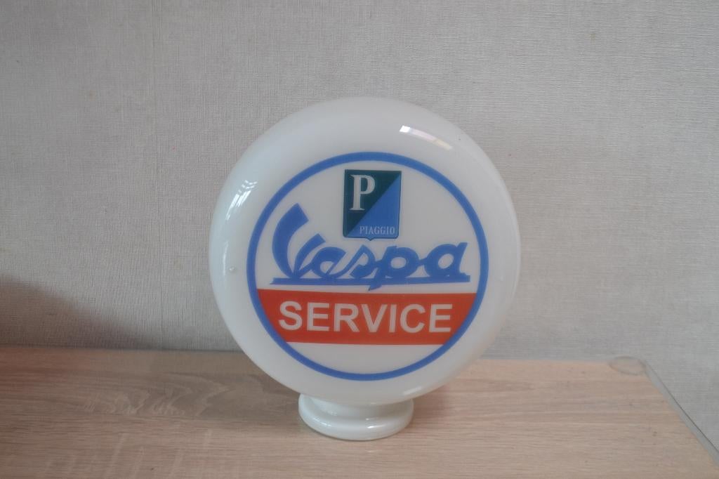 Globe en verre Vespa Service double faces, Enlèvement ou Envoi, Utilisé