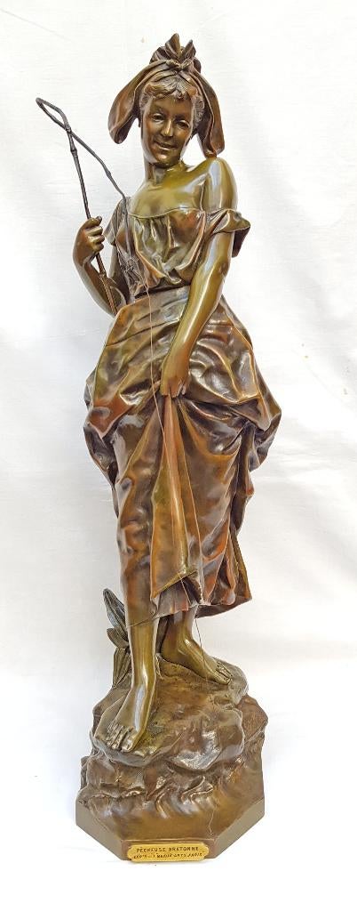 Statue en bronze Art Nouveau - Gustavo Obiols., Antiquités & Art, Art | Sculptures & Bois, Enlèvement ou Envoi