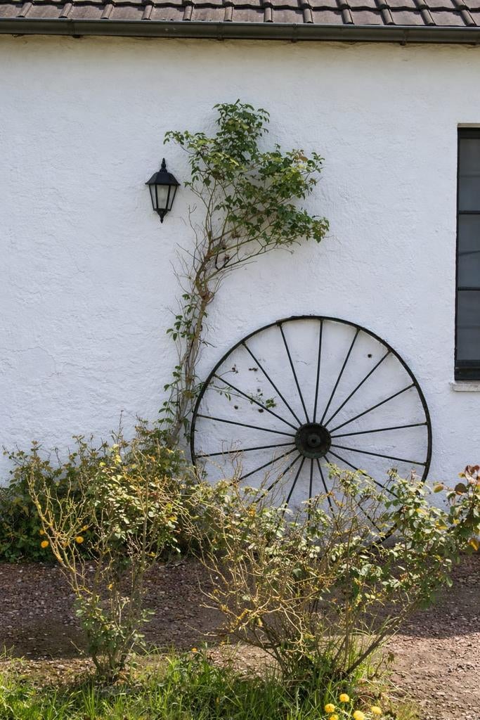 GRANDE ROUE DE CHARRETTE EN FER FORGÉ – DÉCO JARDIN UNIQUE, Jardin & Terrasse, Décoration murale de jardin, Enlèvement