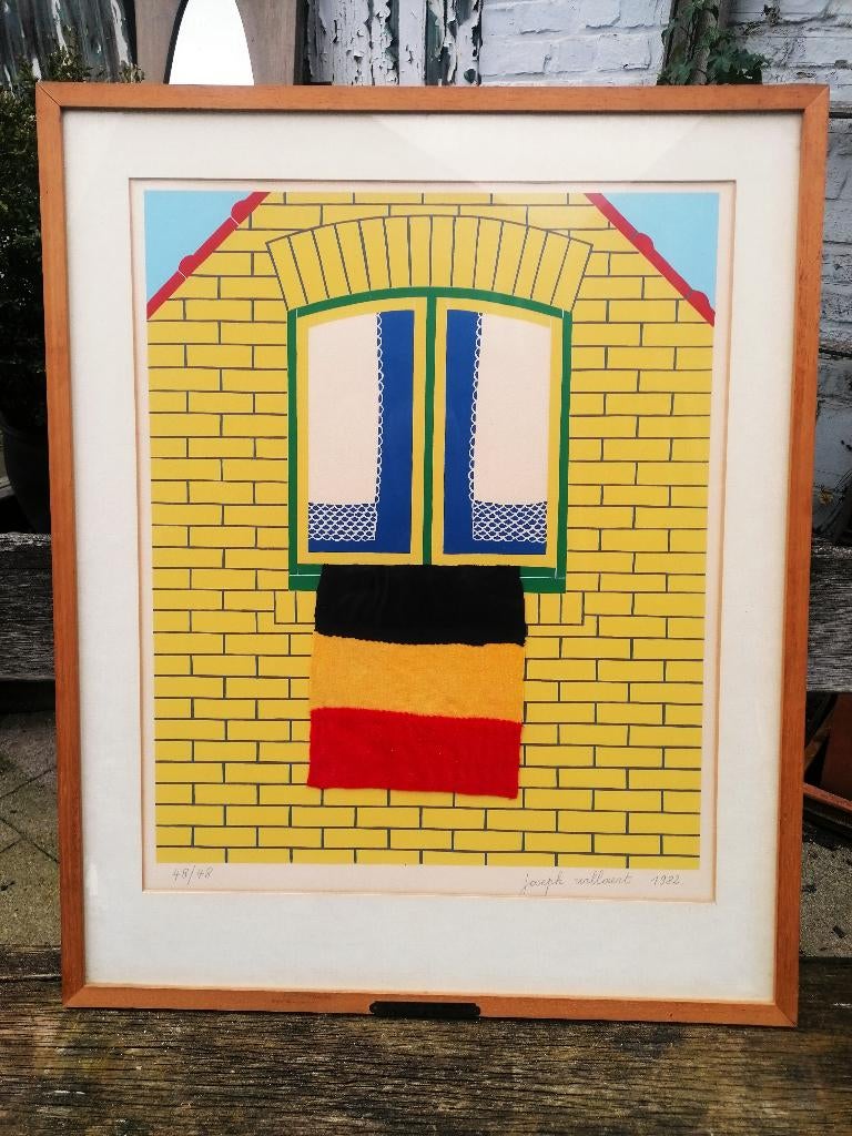 Willaert Joseph 1936-2014   « Maison au drapeau belge » 1982, Antiquités & Art, Enlèvement