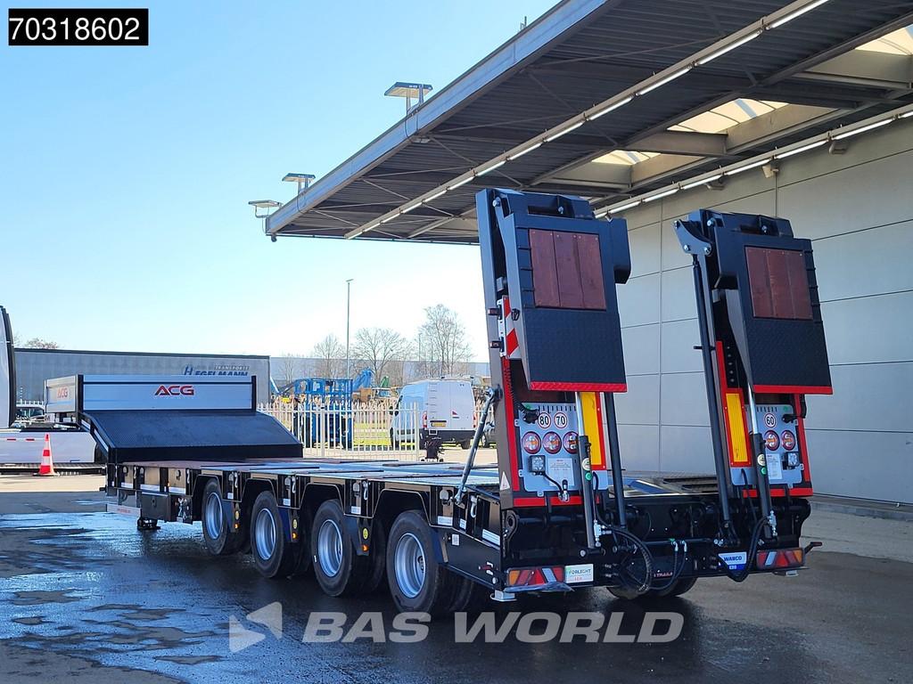 GVN LOWBED 4 assen NEW! Lifting Axle + 2x Steering Axle Hydr, Auto's, Vrachtwagens, Stof, Overige brandstoffen, Zwart, Bedrijf