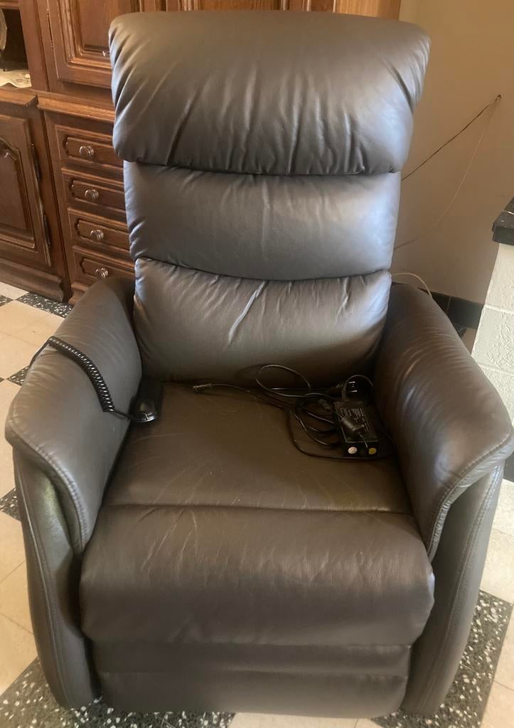 Fauteuil électrique cuir, Maison & Meubles, Fauteuils, Enlèvement, Comme neuf, Cuir