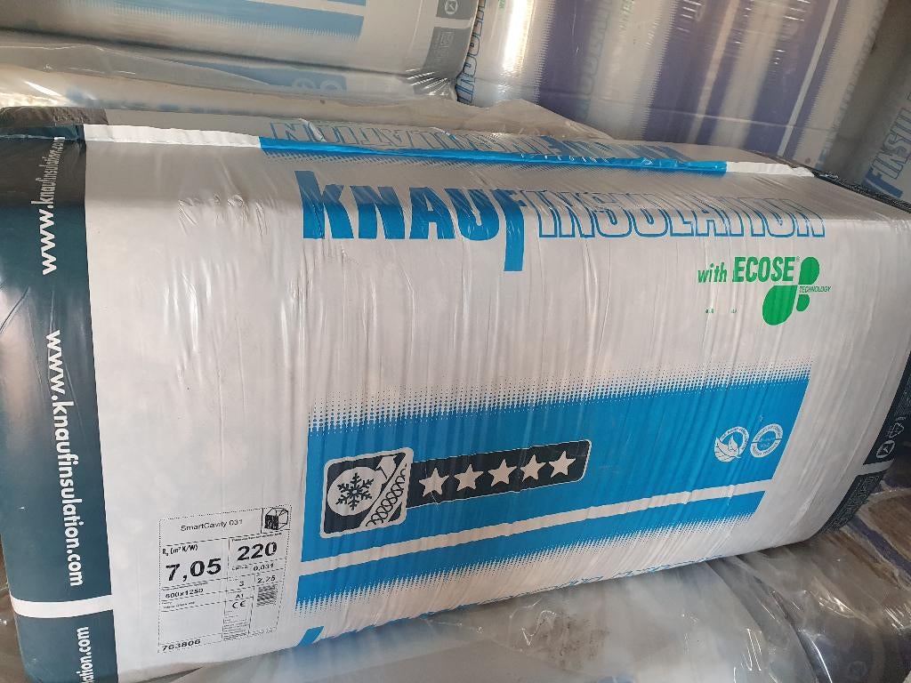 Glaswol isolatie rollen van 2-22cm vanaf 1€ per m², Laine de verre, Isolation de toiture, Enlèvement, Moins de 4 cm