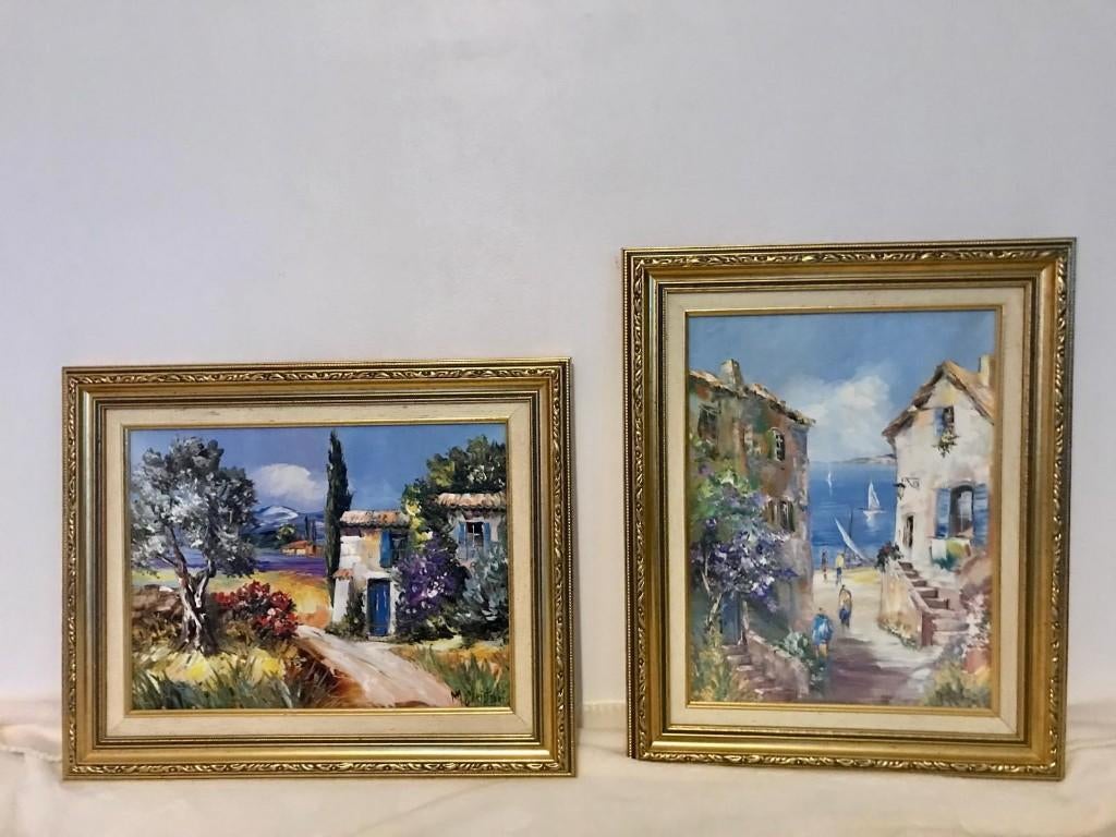 Paire de Tableaux Provençaux Christophe M.,  reproductions, Enlèvement