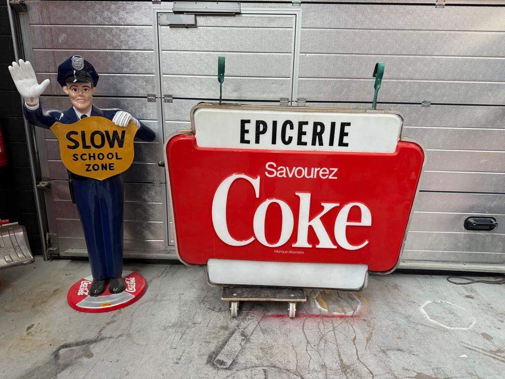 enseigne lumineuse coca cola double face, Collections, Marques & Objets publicitaires, Enlèvement, Utilisé
