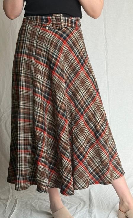 River Woods lange rok ruitjespatroon bruin als nieuw, Kleding | Dames, Rokken, Zo goed als nieuw, Maat 36 (S), Bruin, Onder de knie