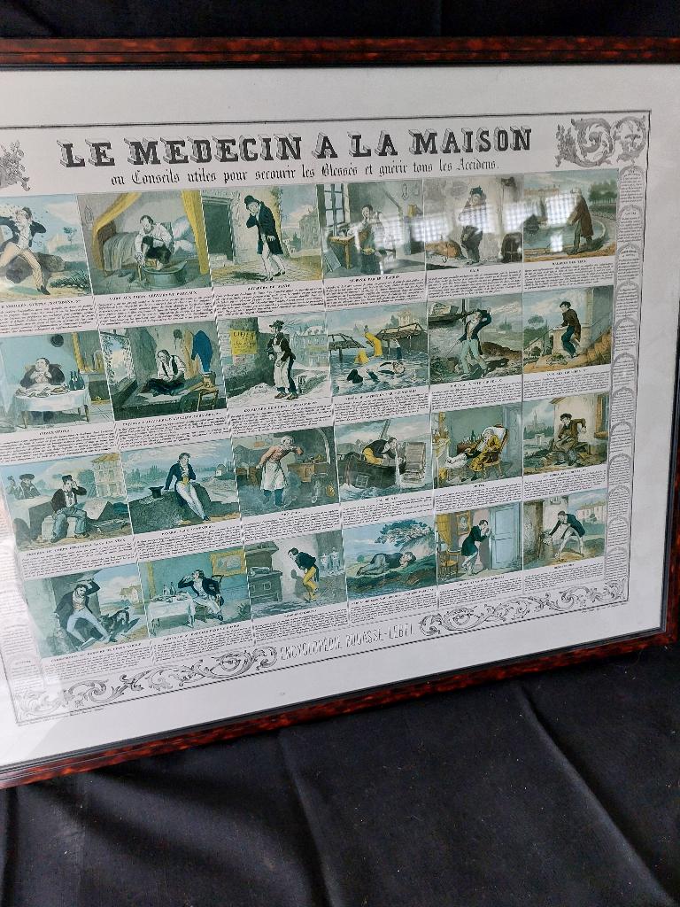 SYMPA CETTE ANCIENNE GRAVURE SOUS VERRE, Antiquités & Art, Enlèvement