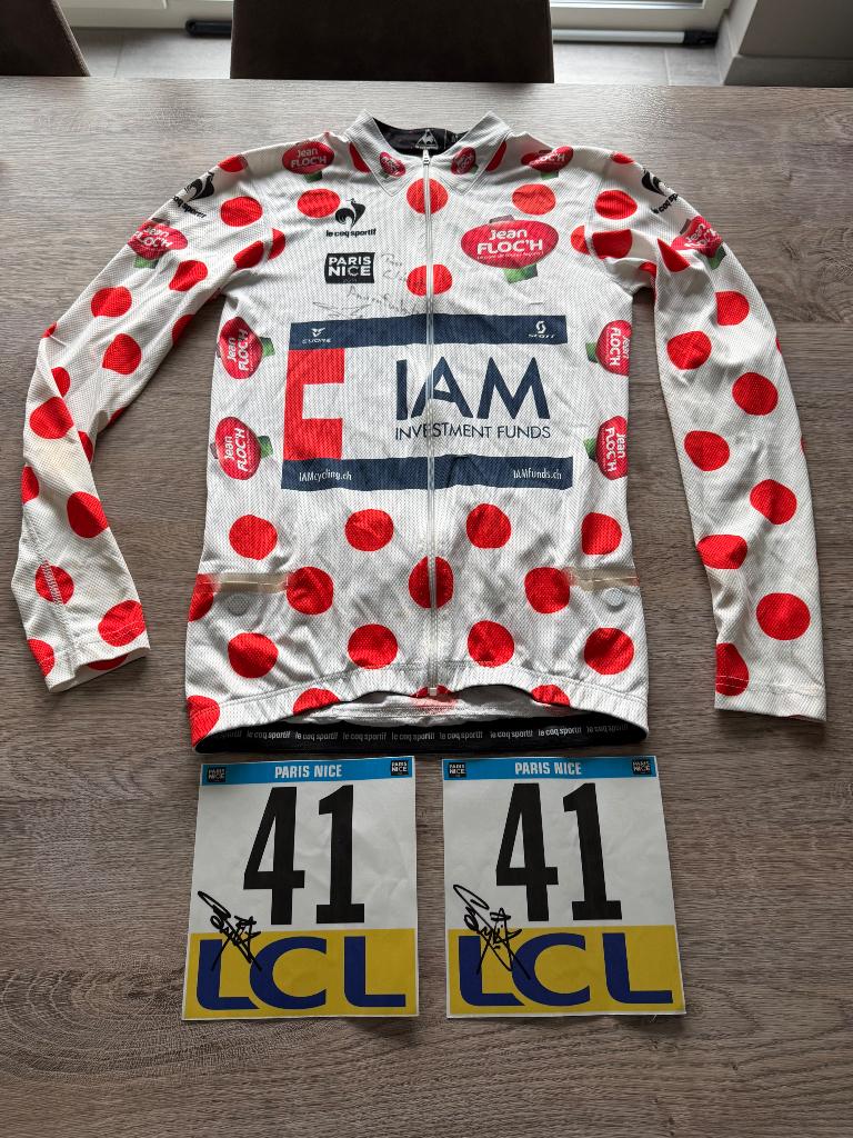 Originele bollentrui Sylvain Chavanel Paris Nice gesigneerd, Enlèvement ou Envoi, Utilisé, Vêtements