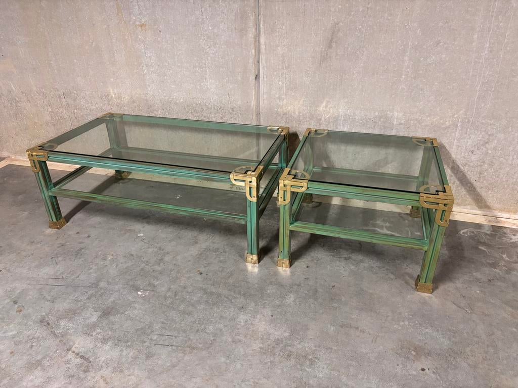 Salontafel en bijzettafel, Huis en Inrichting, Tafels | Salontafels, Ophalen, Glas