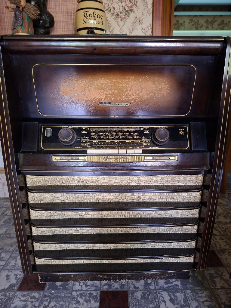 Meuble radio/phono Grundig vintage, Enlèvement, Utilisé, Radio