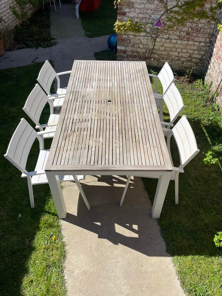 Tuinset 6 delig Exterio Bristol, Tuin en Terras, Tuinsets en Loungesets, Ophalen, Gebruikt, 6 zitplaatsen, Aluminium