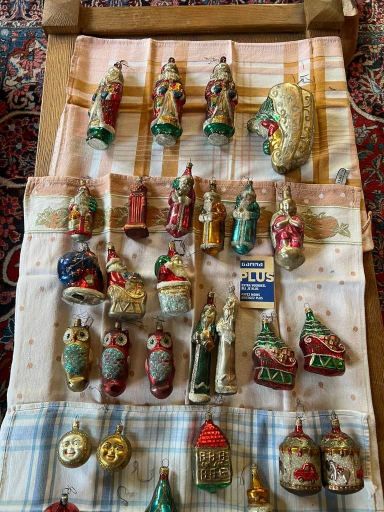 Vintage glasgeblazen kerstfiguren, Ophalen