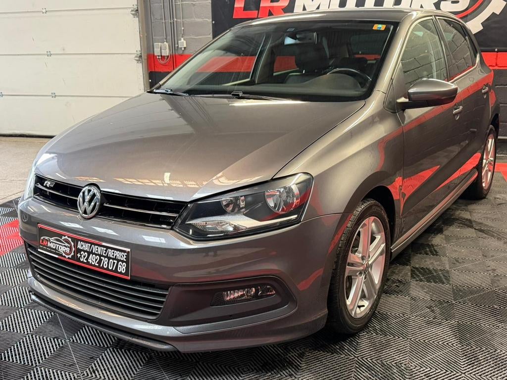 **VW Polo R-Line//2014//CLIM//Leder//1 jaar garantie**, Auto's, Volkswagen, Euro 5, Zwart, 4 cilinders, Bluetooth