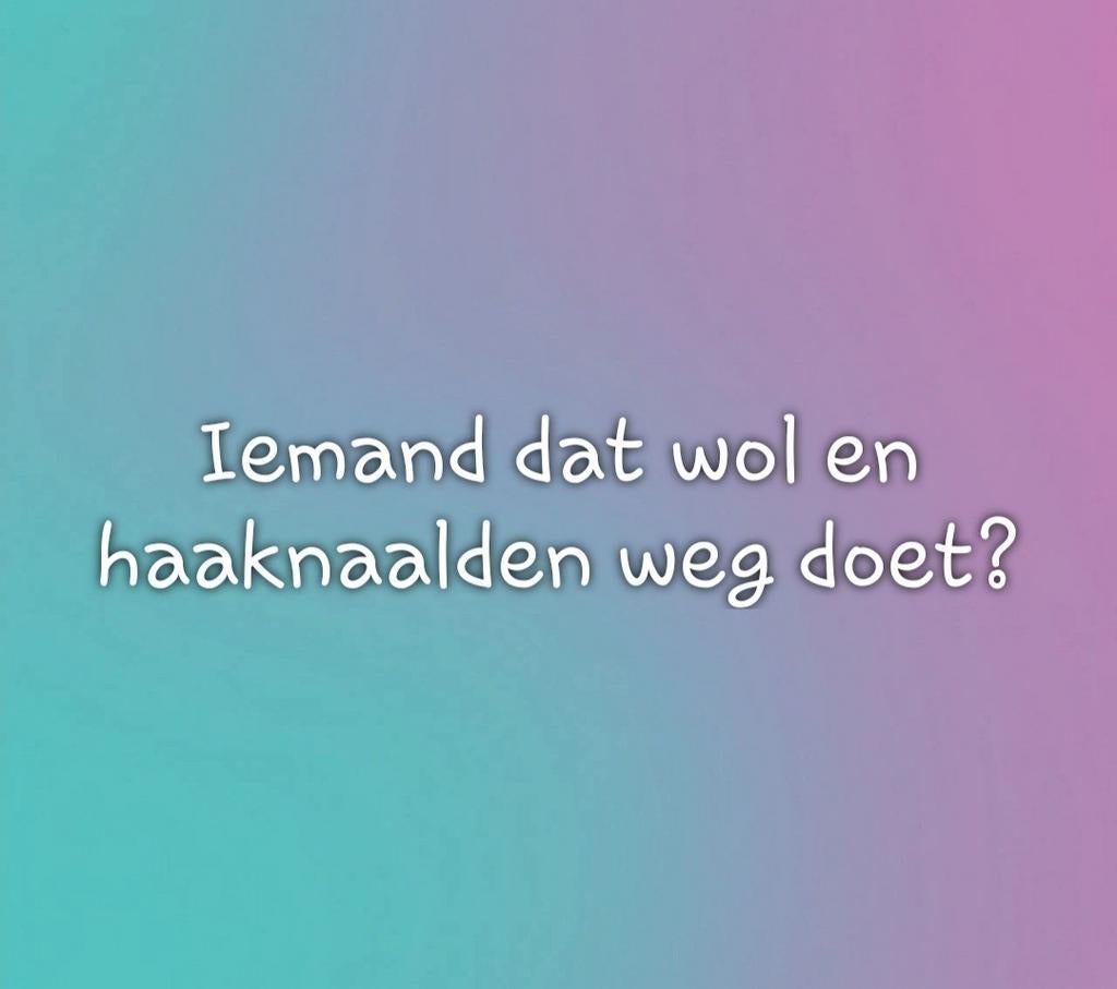 Iemand dat gratis wol en of haaknaalden weg doet?, Ophalen