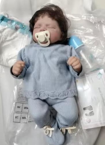 Poupée réaliste réaliste Pascal bleue (48cm), Enlèvement ou Envoi, Neuf, Poupée