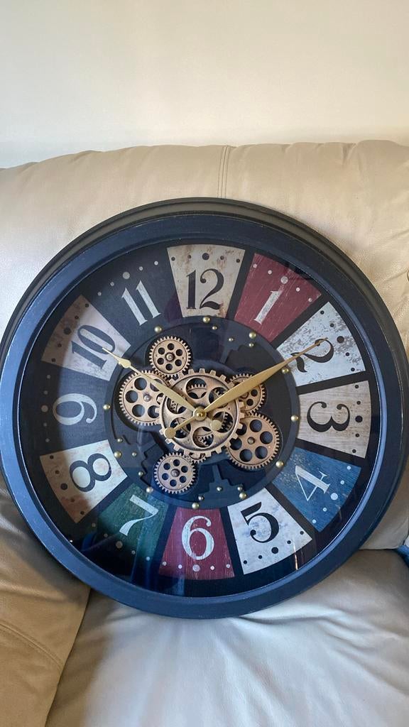 Grande horloge murale avec mécanisme roulant, Comme neuf, Horloge murale