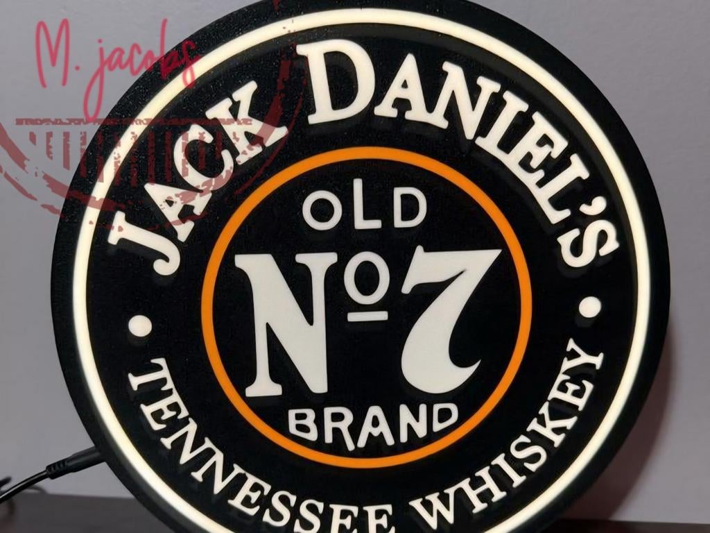 Belle enseigne lumineuse Jack Daniel's avec éclairage LED br, Collections, Marques & Objets publicitaires, Enlèvement ou Envoi