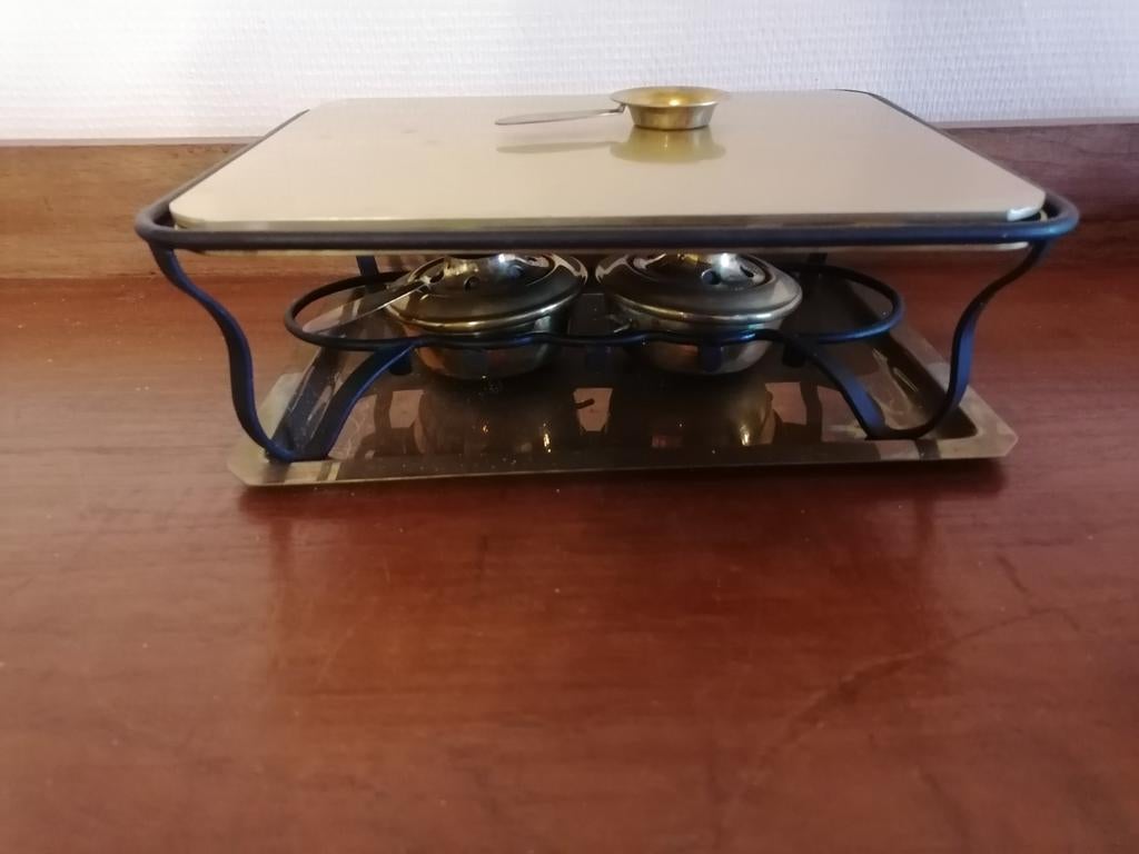 Antieke warmhoudset SPRING met dubbele brander, Ophalen