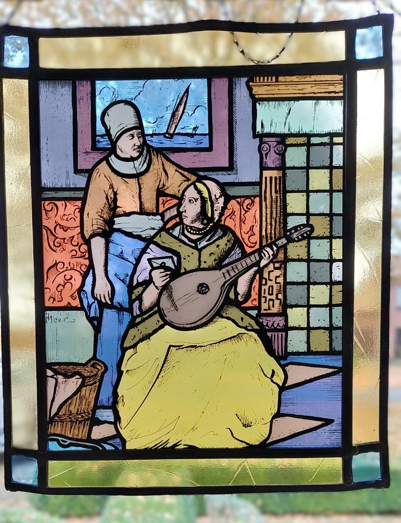 glas in lood - thema Vermeer " De liefdesbrief", Ophalen