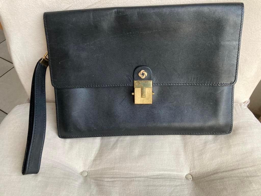 Samsonite heren handtas met draagriempje in leder, zwart., Autres marques, Comme neuf, Enlèvement, Cuir