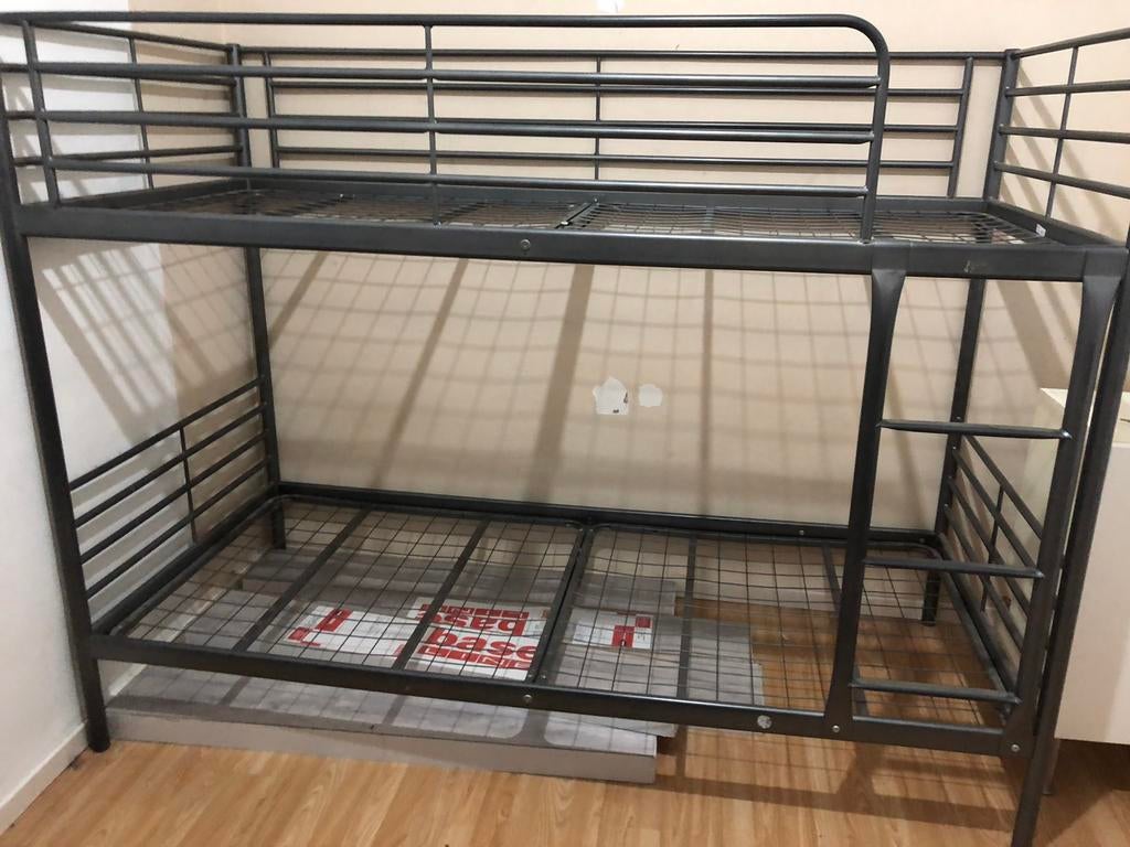 Stappelbed metaal, 90 cm, Tweepersoons, Zo goed als nieuw, 180 tot 200 cm