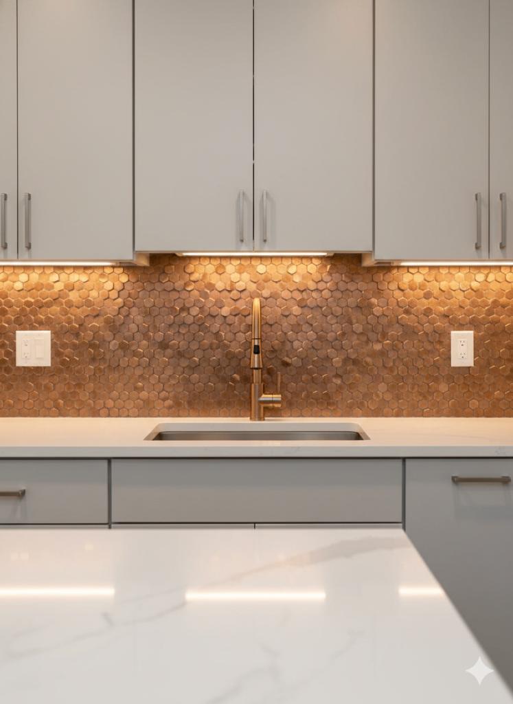 Mosaic Colonial L Antic Hexagon 10mm 3D Copper 4-8mm, Ophalen, Overige materialen, Wandtegels, Nieuw