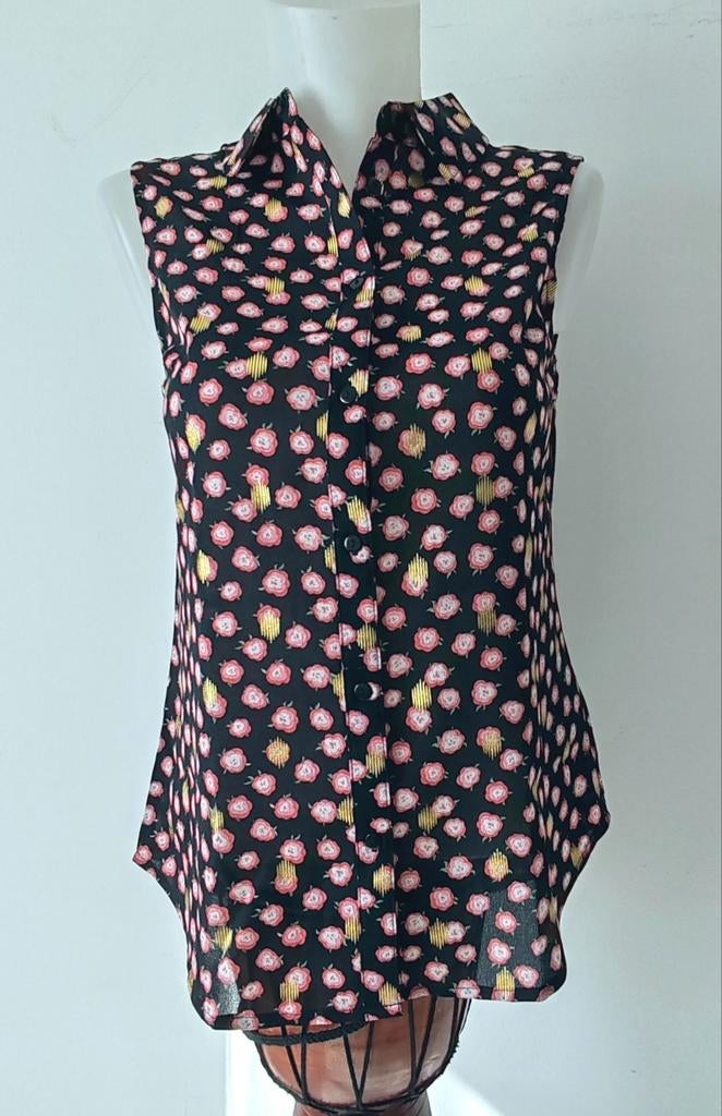 Tanktop met taille, bloem en goud, Kleding | Dames, Ophalen of Verzenden, Zo goed als nieuw