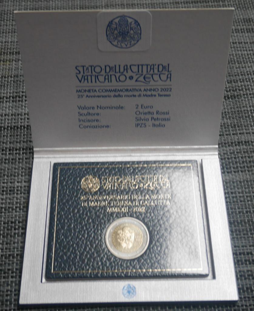 2 euro Vatican 2022  Mère Teresa BU FDC, Enlèvement ou Envoi, Vatican, 2 euros, Série
