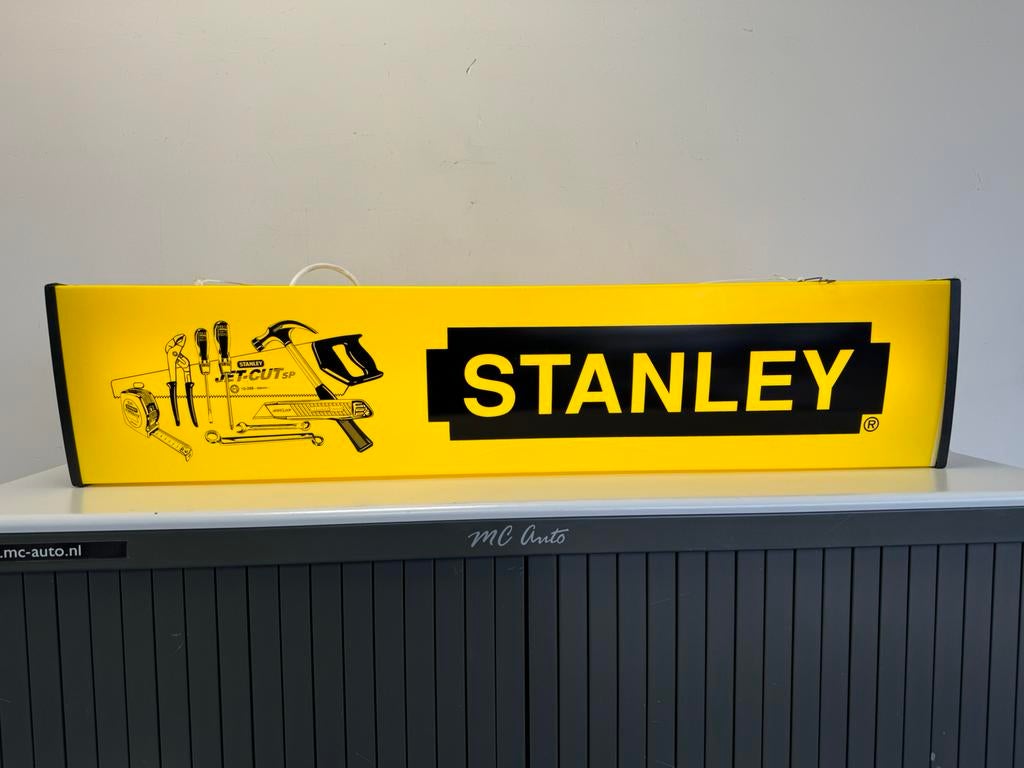 Caisson lumineux publicitaire ancien STANLEY, Enlèvement ou Envoi, Utilisé, Table lumineuse ou lampe (néon)