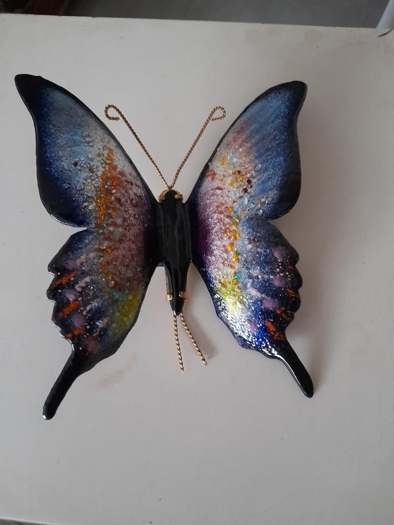 Beau papillon Email  LIMOGES artisanat Ferdel, Antiek en Kunst, Ophalen of Verzenden