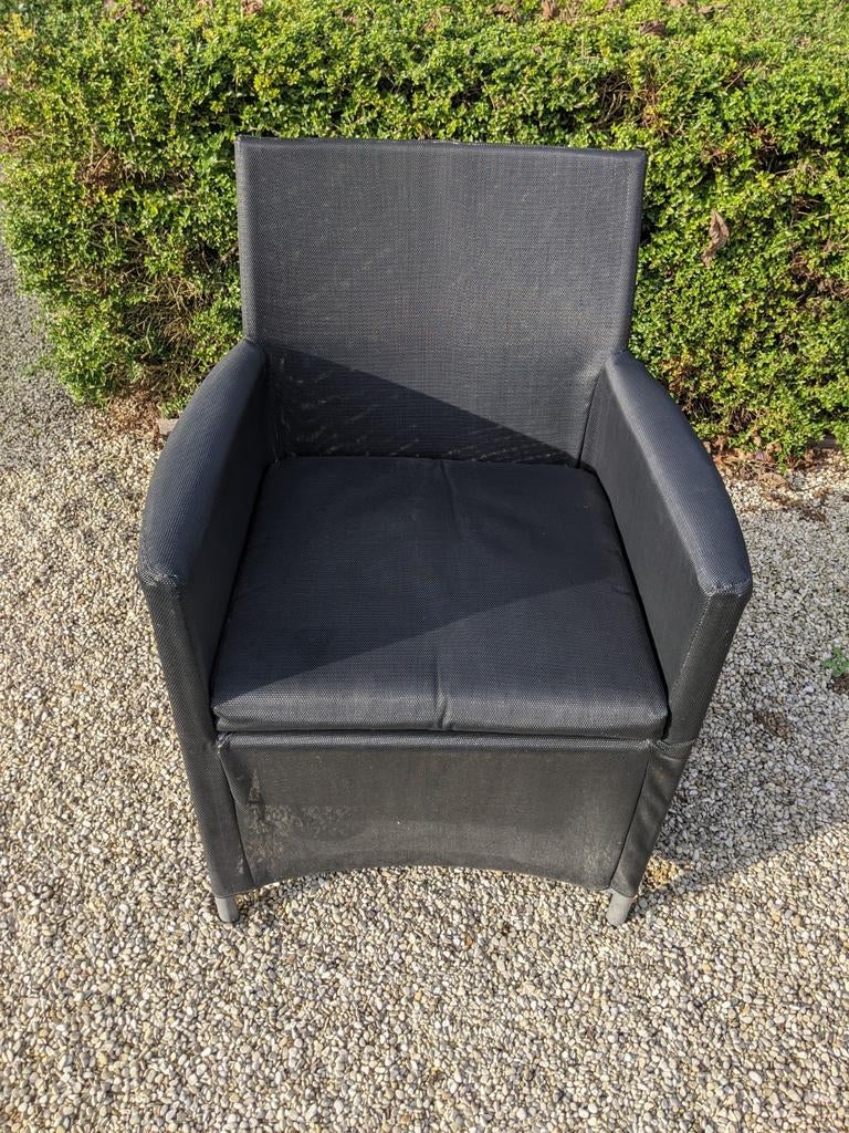 Zwarte tuinstoel in textileen( 4 ), Jardin & Terrasse, Chaises de jardin, Enlèvement, Textilène
