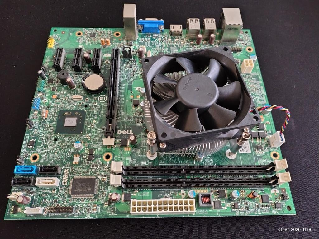 Carte mère DELL MIH61R MB + cpu intel i3 2100  lot-occasion., Enlèvement ou Envoi, DDR3, Micro-ATX, Utilisé