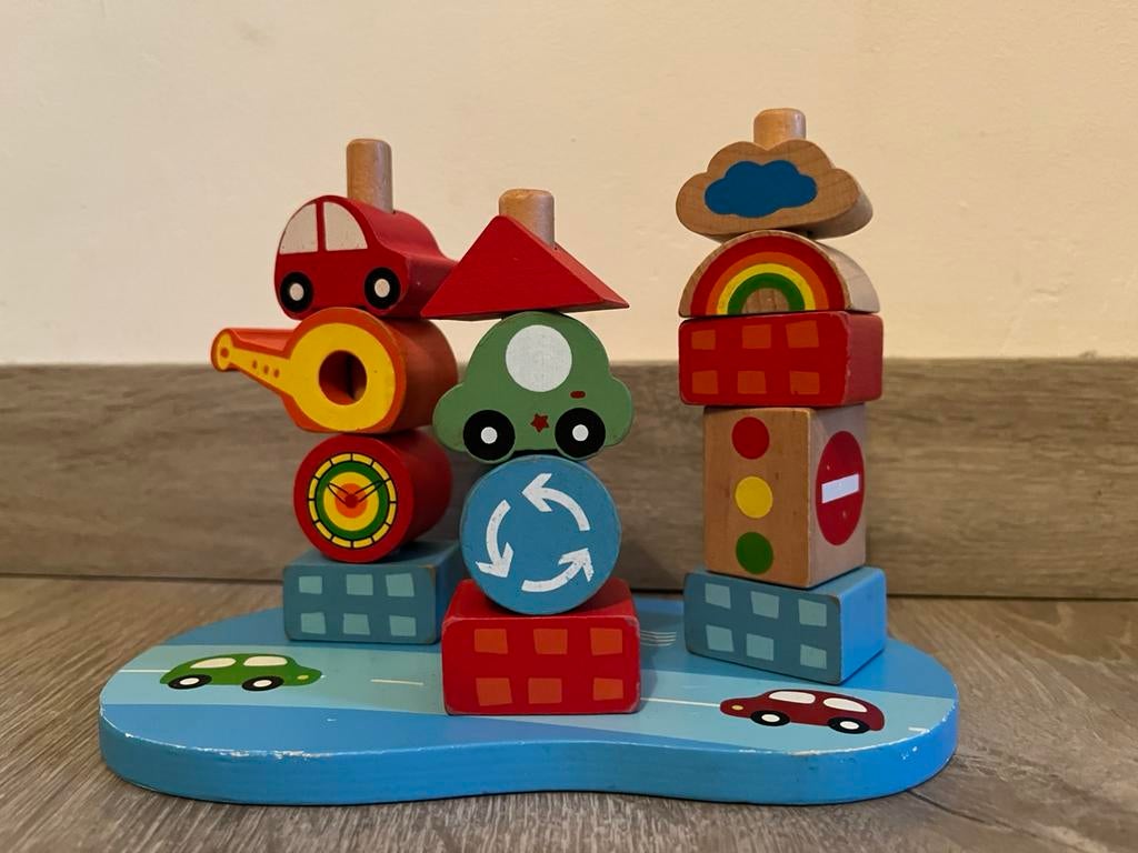 Houten blokjes stapelbaar, Enlèvement, Comme neuf