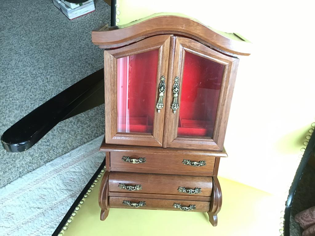 Coffret - petite armoire à bijoux, Handtassen en Accessoires, Kettingen, Ophalen of Verzenden, Nieuw, Bruin, Overige materialen