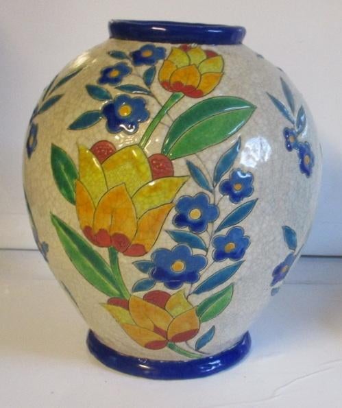 vase à fleurs art déco coloré Boch Keramis 176, Antiquités & Art, Envoi